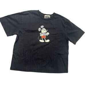 Minimalist Mickey Mouse Tee Black Streetwear Graphic Shirt Boxy Fit